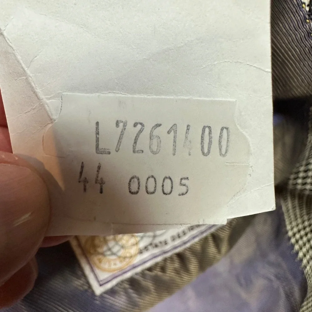 Alexander Julian Private Reserve Glen Plaid Wool Silk Linen Blazer 44L L7261-00